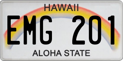 HI license plate EMG201