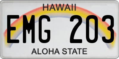 HI license plate EMG203