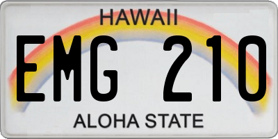 HI license plate EMG210