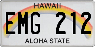 HI license plate EMG212