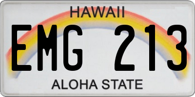 HI license plate EMG213