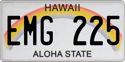 HI license plate EMG225