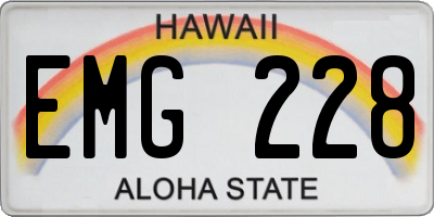 HI license plate EMG228
