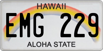 HI license plate EMG229