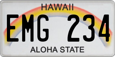 HI license plate EMG234