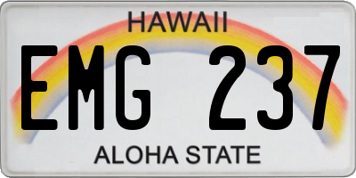 HI license plate EMG237