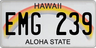 HI license plate EMG239