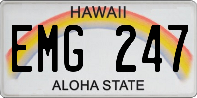 HI license plate EMG247