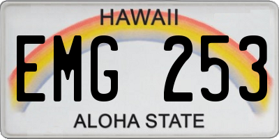 HI license plate EMG253