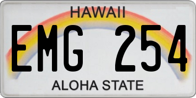HI license plate EMG254