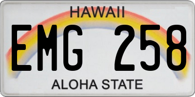 HI license plate EMG258