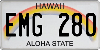 HI license plate EMG280