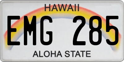 HI license plate EMG285