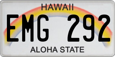 HI license plate EMG292