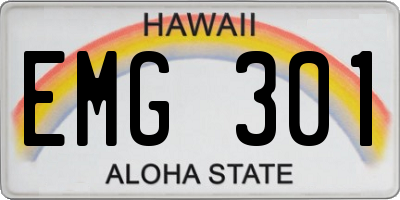 HI license plate EMG301