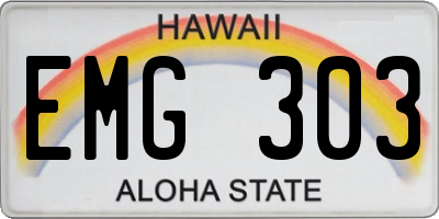 HI license plate EMG303