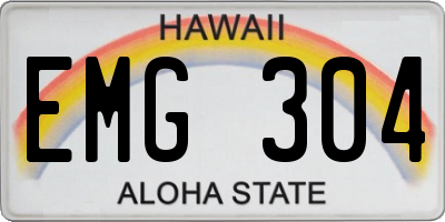 HI license plate EMG304