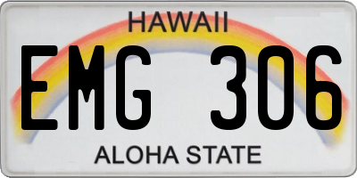 HI license plate EMG306
