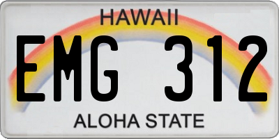 HI license plate EMG312