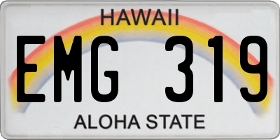 HI license plate EMG319