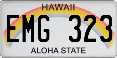HI license plate EMG323