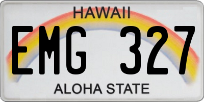 HI license plate EMG327