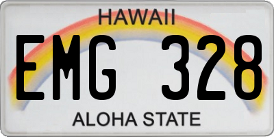 HI license plate EMG328