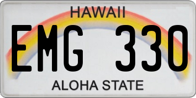 HI license plate EMG330
