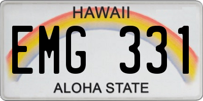 HI license plate EMG331
