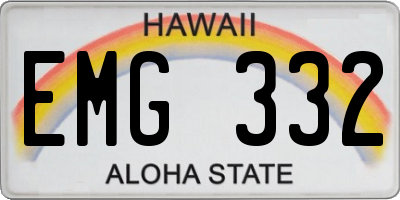 HI license plate EMG332