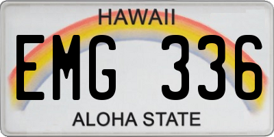 HI license plate EMG336