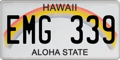 HI license plate EMG339