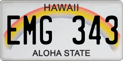 HI license plate EMG343
