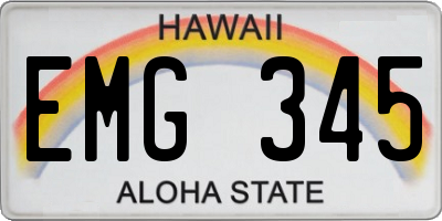 HI license plate EMG345
