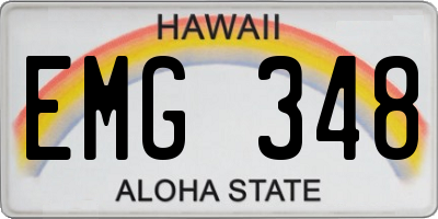 HI license plate EMG348