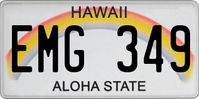 HI license plate EMG349