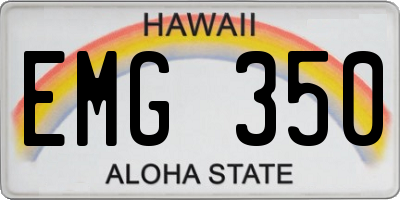 HI license plate EMG350
