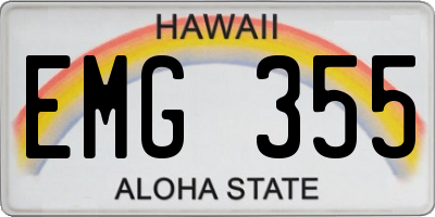 HI license plate EMG355