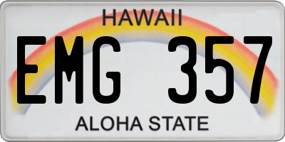 HI license plate EMG357