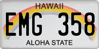 HI license plate EMG358