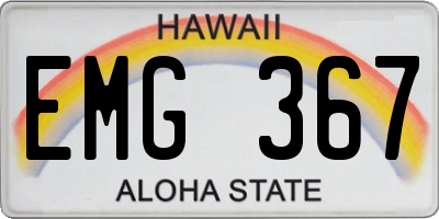 HI license plate EMG367