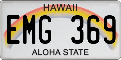 HI license plate EMG369