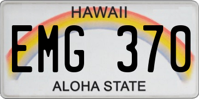 HI license plate EMG370