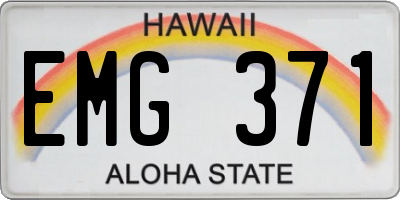 HI license plate EMG371