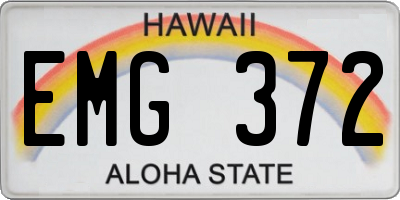 HI license plate EMG372