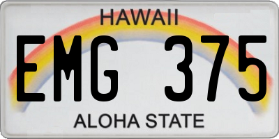 HI license plate EMG375