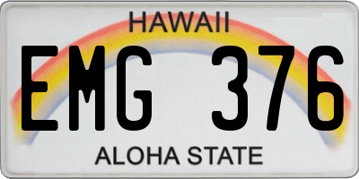 HI license plate EMG376