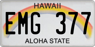 HI license plate EMG377