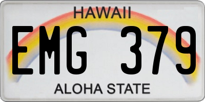 HI license plate EMG379