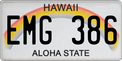 HI license plate EMG386